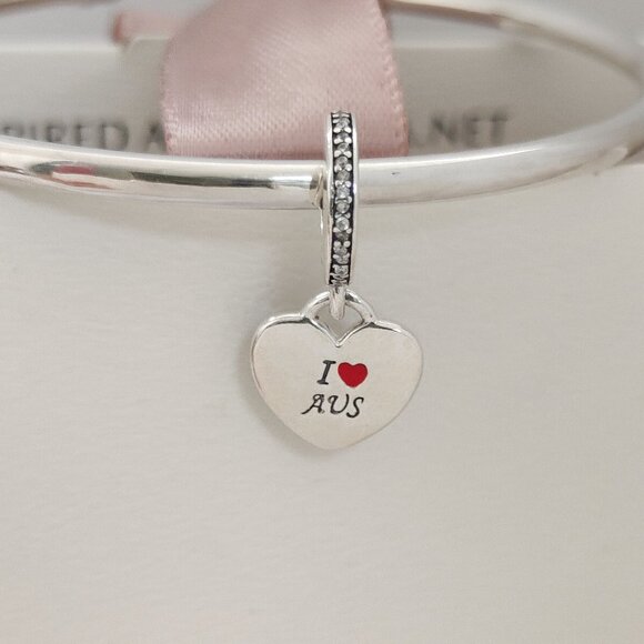 Pandora Australia Flag Heart Dangle Charm Exclusive Travel Destination with box - Picture 4 of 6